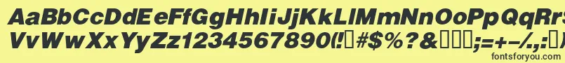 VivassskBolditalic Font – Black Fonts on Yellow Background