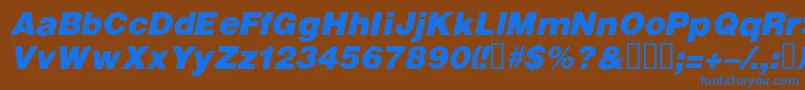 VivassskBolditalic Font – Blue Fonts on Brown Background