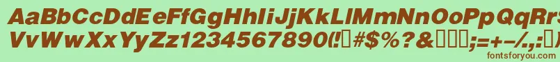 VivassskBolditalic Font – Brown Fonts on Green Background