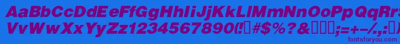 VivassskBolditalic Font – Purple Fonts on Blue Background