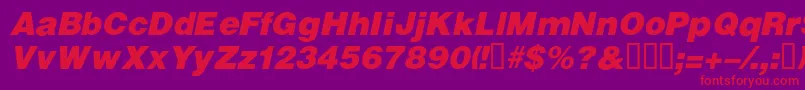 Czcionka VivassskBolditalic – czerwone czcionki na fioletowym tle