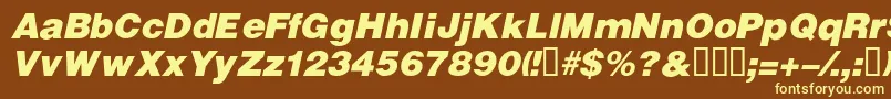 VivassskBolditalic Font – Yellow Fonts on Brown Background