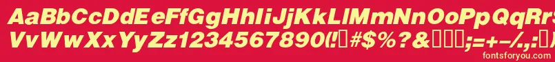 VivassskBolditalic Font – Yellow Fonts on Red Background