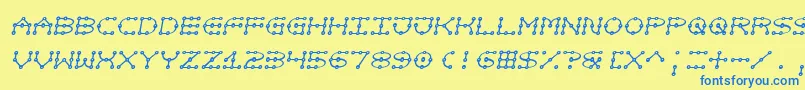 Not Font – Blue Fonts on Yellow Background