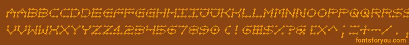Not Font – Orange Fonts on Brown Background