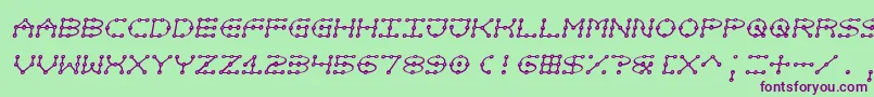 Not Font – Purple Fonts on Green Background