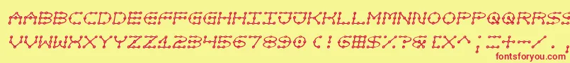 Not-Schriftart – Rote Schriften auf gelbem Hintergrund