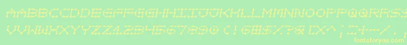Not Font – Yellow Fonts on Green Background