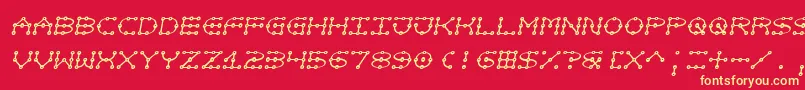 Not-Schriftart – Gelbe Schriften auf rotem Hintergrund