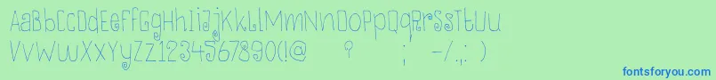 DkThievery Font – Blue Fonts on Green Background