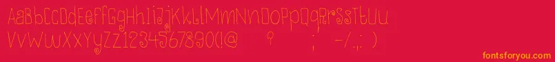 DkThievery Font – Orange Fonts on Red Background