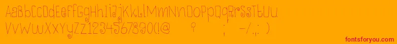 DkThievery-Schriftart – Rote Schriften auf orangefarbenem Hintergrund