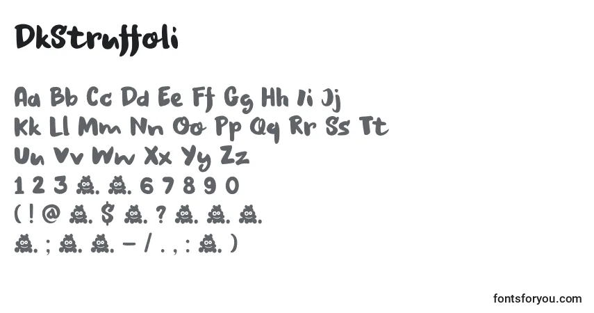 A fonte DkStruffoli – alfabeto, números, caracteres especiais