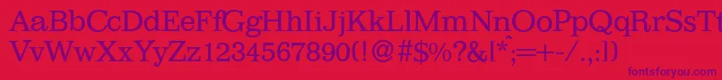 I770RomanRegular Font – Purple Fonts on Red Background