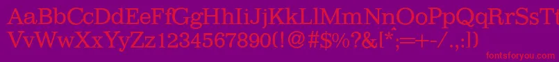 I770RomanRegular Font – Red Fonts on Purple Background