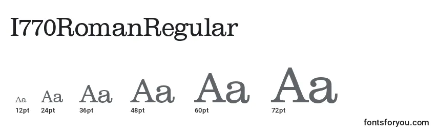 I770RomanRegular Font Sizes