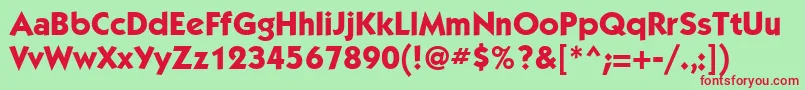 フォントKabelattMediumBold – 赤い文字の緑の背景