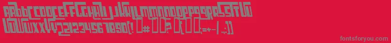 Czcionka CosmicAgeItalic – szare czcionki na czerwonym tle