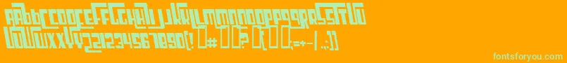 CosmicAgeItalic Font – Green Fonts on Orange Background