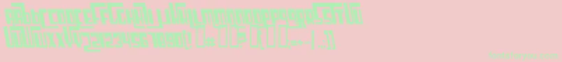 CosmicAgeItalic-Schriftart – Grüne Schriften auf rosa Hintergrund