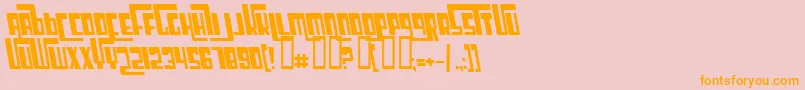 CosmicAgeItalic-Schriftart – Orangefarbene Schriften auf rosa Hintergrund