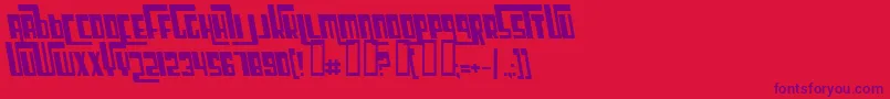 Czcionka CosmicAgeItalic – fioletowe czcionki na czerwonym tle