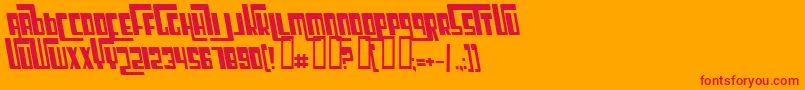 CosmicAgeItalic-fontti – punaiset fontit oranssilla taustalla