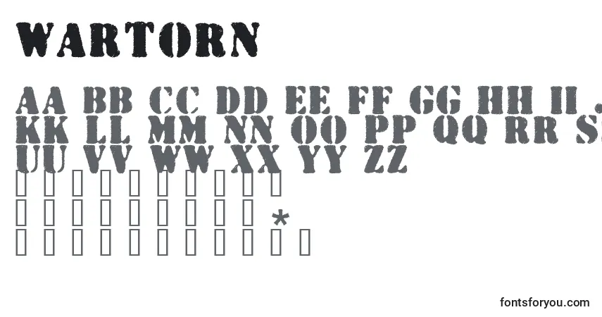 Wartorn-fontti – aakkoset, numerot, erikoismerkit