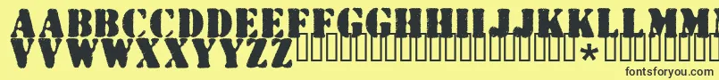 Wartorn Font – Black Fonts on Yellow Background