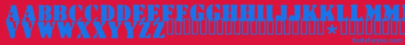 Wartorn Font – Blue Fonts on Red Background