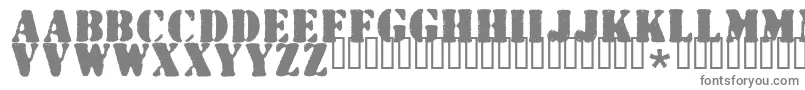 Wartorn-fontti – harmaat kirjasimet valkoisella taustalla