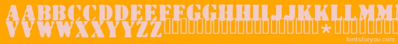 Wartorn Font – Pink Fonts on Orange Background