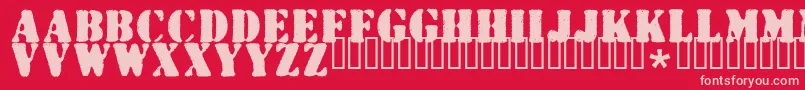 Wartorn Font – Pink Fonts on Red Background