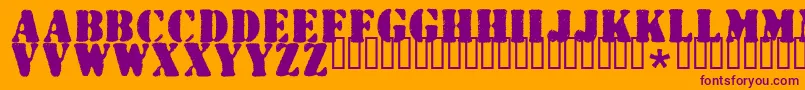Wartorn Font – Purple Fonts on Orange Background