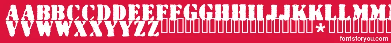 Wartorn Font – White Fonts on Red Background