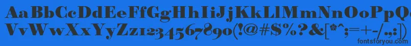 Paragonnordultraboldc Font – Black Fonts on Blue Background