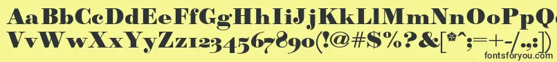 Paragonnordultraboldc Font – Black Fonts on Yellow Background