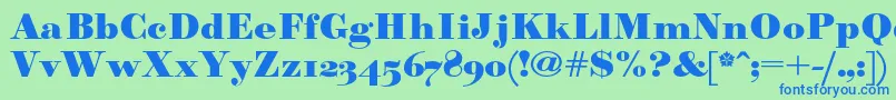 Paragonnordultraboldc Font – Blue Fonts on Green Background