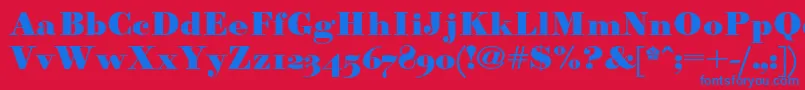 Paragonnordultraboldc Font – Blue Fonts on Red Background