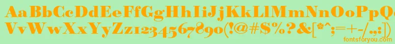 Paragonnordultraboldc-Schriftart – Orangefarbene Schriften auf grünem Hintergrund