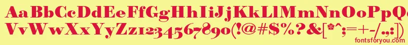 Więcej informacji o czcionce Paragonnordultraboldc Czcionka Paragonnordultraboldc – czerwone czcionki na żółtym tle