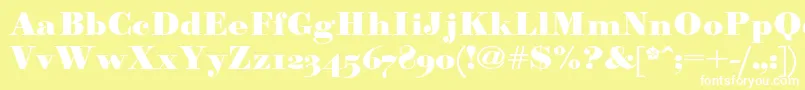 Paragonnordultraboldc Font – White Fonts on Yellow Background