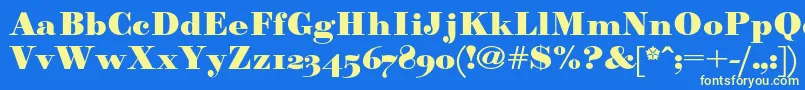 Paragonnordultraboldc Font – Yellow Fonts on Blue Background