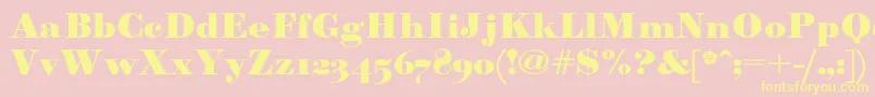 Paragonnordultraboldc Font – Yellow Fonts on Pink Background