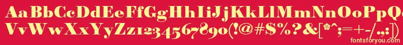 Paragonnordultraboldc Font – Yellow Fonts on Red Background