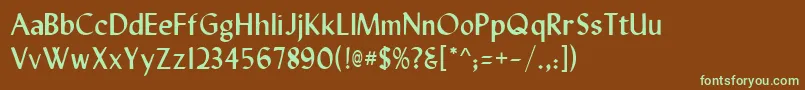 Czcionka Lydian – zielone czcionki na brązowym tle