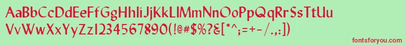 Lydian Font – Red Fonts on Green Background