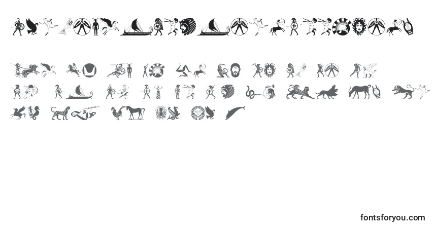 Шрифт MythicalHopliteNoodgies – алфавит, цифры, специальные символы