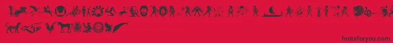 MythicalHopliteNoodgies Font – Black Fonts on Red Background