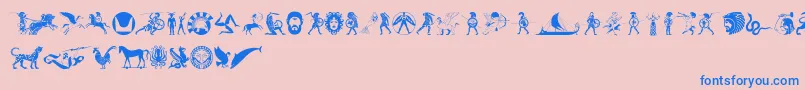 MythicalHopliteNoodgies Font – Blue Fonts on Pink Background
